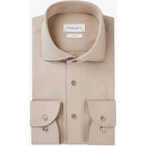 Profuomo - Slim Fit Overhemd - Beige - Katoen