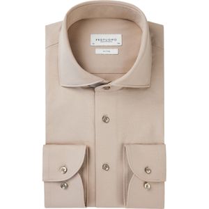 Profuomo slim fit heren overhemd, jersey, beige
