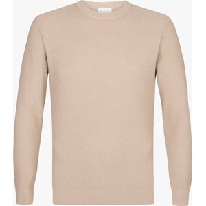 Michaelis heren trui katoenmengsel - slim fit trui met O-hals - beige