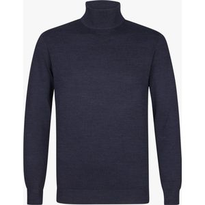 Michaelis heren trui katoenmengsel - slim fit trui met turtleneck - navy blauw