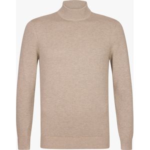 Michaelis heren trui katoenmengsel - slim fit trui met turtleneck - beige