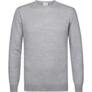 Profuomo - Slim Fit Trui - Grijs - Wol - O-hals