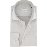 Profuomo - Slim Fit Overhemd - Olijfgroen met Wit Gestreept - Dobby - Strijkvriendelijk