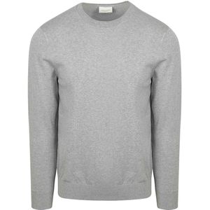 Profuomo Luxury Trui ronde hals lichtgrijs, Effen