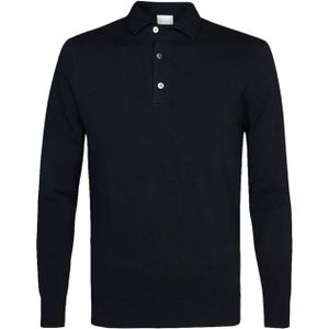 Profuomo Onepiece Trui Heren - Donkerblauw, Casual Polo Stijl