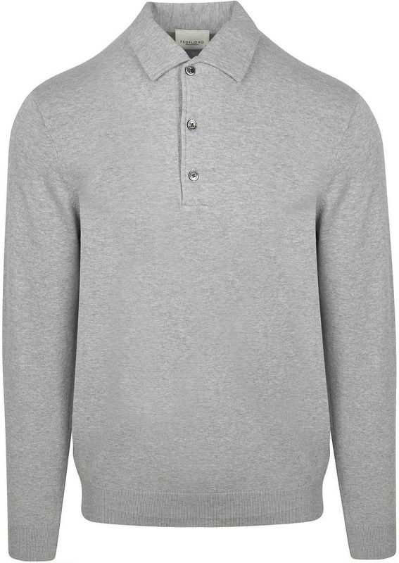 Profuomo Longsleeve Poloshirt Luxury Basic Grijs