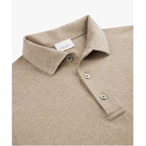 Profuomo - Poloshirt Beige - Effen Kleur met Lange Mouwen