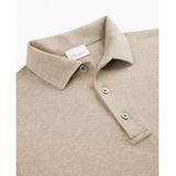 Profuomo - Longsleeve Poloshirt - Effen - Beige - Lyocell Nylon Katoen Zijde