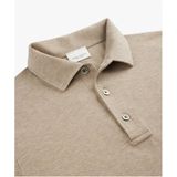 Profuomo - Longsleeve Poloshirt - Effen - Beige - Lyocell Nylon Katoen Zijde