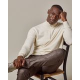 Profuomo - Heren Half Zip Pullover Sweater - Beige - Katoen