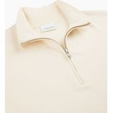 Profuomo - Heren Half Zip Pullover Sweater - Beige - Katoen
