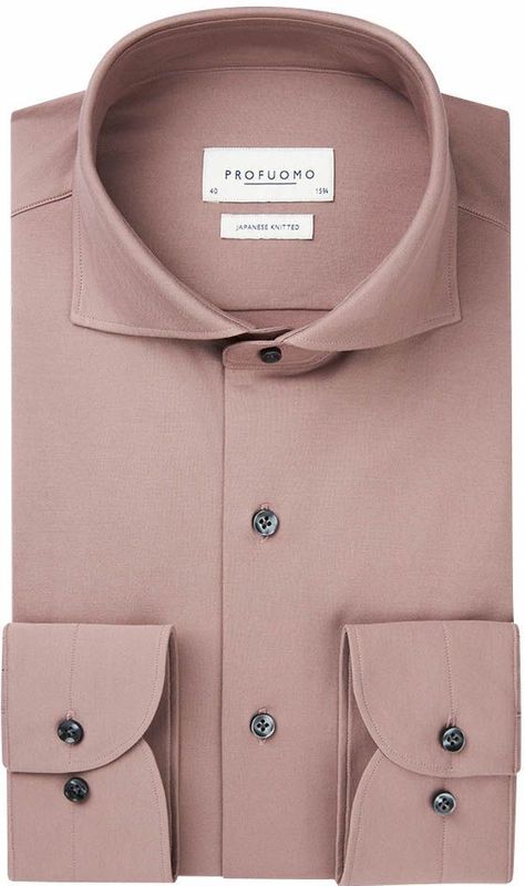 Profuomo Roze Knitted Overhemd met Lange Mouwen