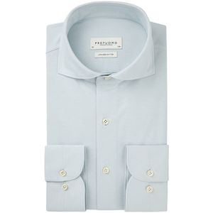 Profuomo BusineKorte mouw Heren Overhemd Blauw