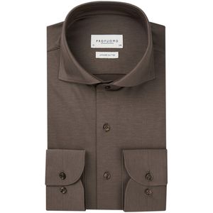 Profuomo - Heren Overhemd - Bruin - X-Cutaway SC SF
