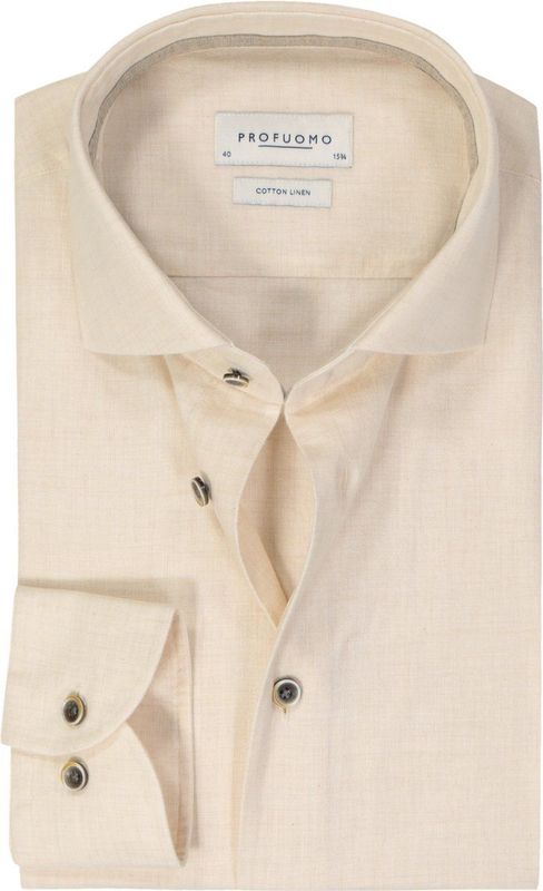 Profuomo slim fit heren overhemd, Oxford, off white