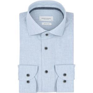 Profuomo - Oxford - Slim Fit Overhemd - Lichtblauw - Strijkvriendelijk