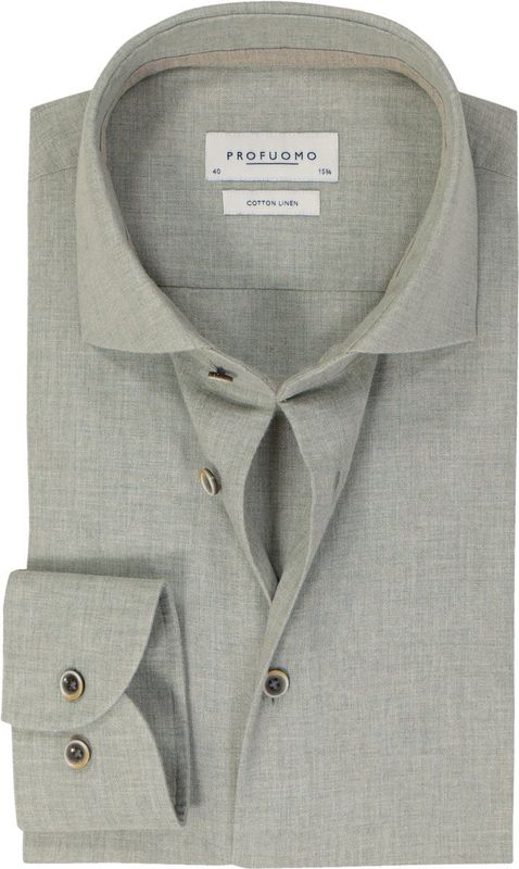 Profuomo - Slim Fit - Heren Overhemd - Groen - Oxford