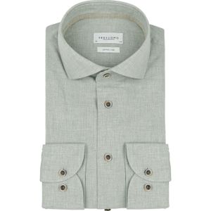 Profuomo Hemd Leinen Blend Hellgrün - Größe 43