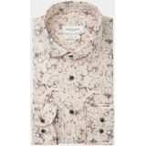 Profuomo - Slim Fit - Heren Overhemd - Beige - Popeline