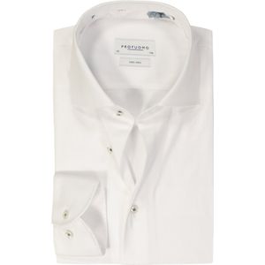 Profuomo Twill Hemd - Katoen - Wit - Slim-fit