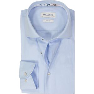Profuomo slim fit heren overhemd, twill, lictblauw