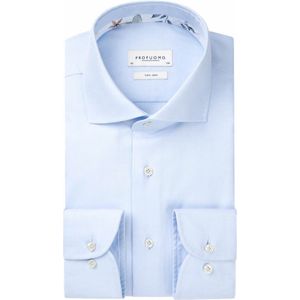 Profuomo Twill Overhemd - Lichtblauw - Slim-Fit - Lange Mouw