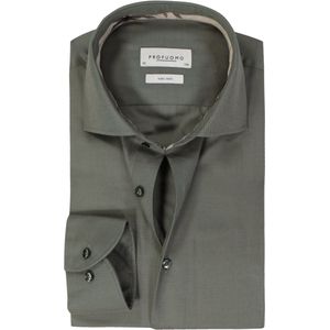 Profuomo Heren Overhemd - Slim Fit - Twill - Groen