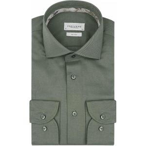 Profuomo Twill Hemd Olivgrün - Größe 44