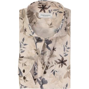 Profuomo slim fit heren overhemd, popeline, beige