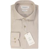 Profuomo - Dobby Overhemd - Beige - Katoen - Slim-fit
