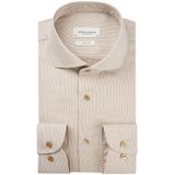 Profuomo - Dobby Overhemd - Beige - Katoen - Slim-fit