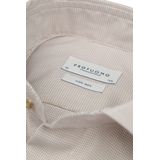 Profuomo - Dobby Overhemd - Beige - Katoen - Slim-fit