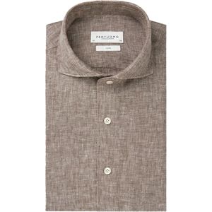 Profuomo - Overhemd - Bruin - Lange Mouw