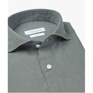 Profuomo - Overhemd - Groen - Linnen