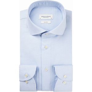 Profuomo - Overhemd - Blauw - Katoen - Lange Mouwen