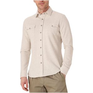 Profuomo, Overhemden, Heren, Beige, L, Veelzijdig Overshirt voor Moderne Mannen