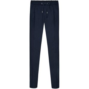 Profuomo broek donkerblauw effen linnen sportcord