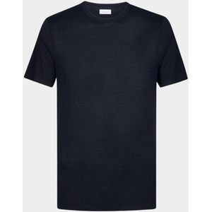 Profuomo - Knitted T-shirt - Korte Mouw - Blauw - Lyocell Katoen Zijde