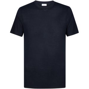 Profuomo - T-shirt - Donkerblauw Gemêleerd - Lyocell