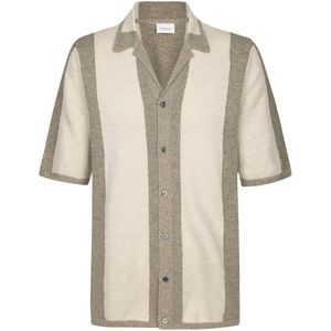 Profuomo Overhemd - Regular Fit - Katoen en Linnen Mix - Reverskraag