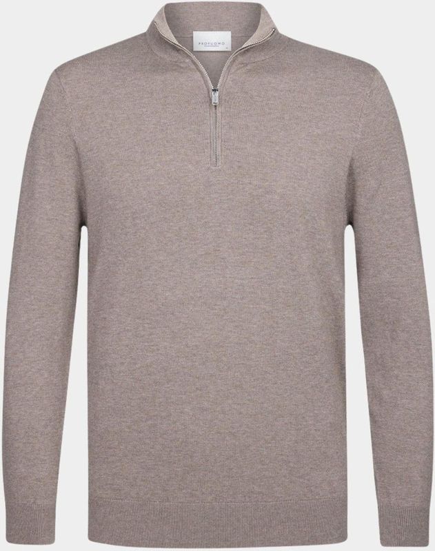 Profuomo - PPWJ10007C/H3 - Trui - Bruin - Gemaakt van 56% Lyocell, 20% Katoen, 20% Polyamide, 4% Zijde