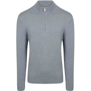 Profuomo - Half Zip - Trui - Blauw - 56% Lyocell, 20% Katoen, 20% Polyamide, 4% Zijde