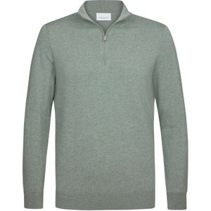 Profuomo Trui groen (Maat: XL) - Mélange - Halslijn: Opstaande kraag met rits,