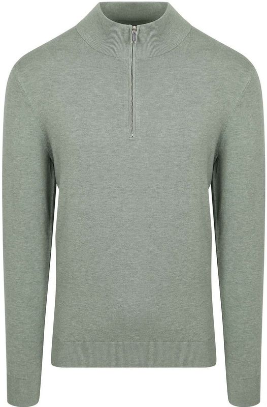 Profuomo - Half Zip - Trui - Groen - Lyocell/Katoen/Polyamide/Zijde