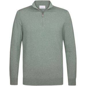 Profuomo - Half Zip - Trui - Groen - Lyocell/Katoen/Polyamide/Zijde
