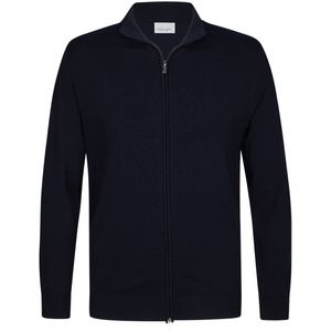 Profuomo - Vest - Donkerblauw Gemeleerd - Lyocell, Katoen, Polyamide, Zijde