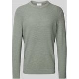 Profuomo Gebreide Pullover - Structuurmotief - Puur Katoen