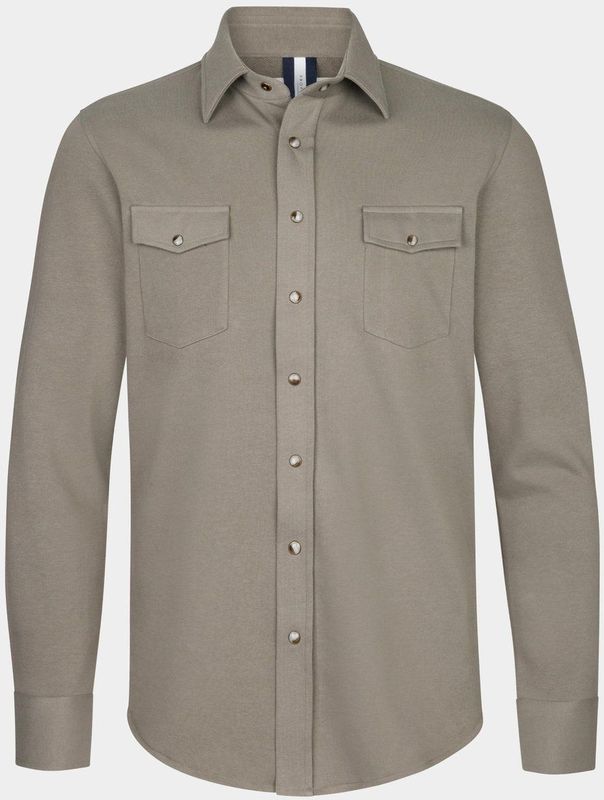 Profuomo Overshirt Groen - Regular Fit - Lange Mouwen