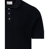 Profuomo Poloshirt Linen Blend Herringbone Navy - Größe M