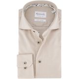 Michaelis - Slim Fit Overhemd - Beige - Twill - Strijkvriendelijk